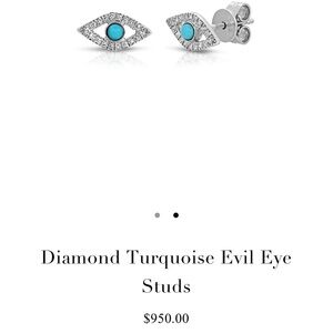 Diamond Turquoise Evil Eye Stud Earrings